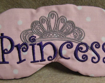 Embroidered Eye Mask for Sleeping, Cute Sleep Mask for Kids, Adults, Sleep Blindfold, Slumber Mask, Custom, Shade Princess Design, Handmade