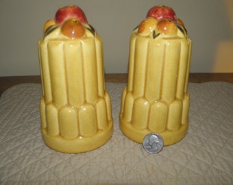 LARGE Salt and Pepper Shakers Apple Trim