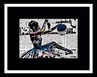 549 Impressionist Ballerina Art Vintage dictionary vintage paper