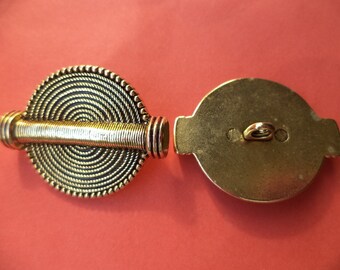 4 metal buttons gold 36 mm x 29 mm (4594) buttons coat buttons