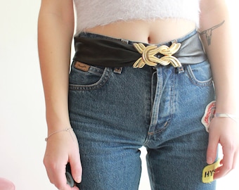 Vintage 80s Leather Waist Belt
