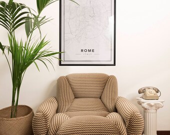 Handmade 80s Velvet Armchair