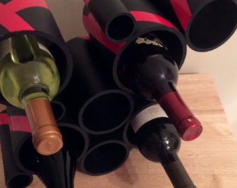 Custom Contemporary Wine Rack, Handmade