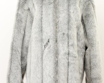 Dennis Basso Gray Fur Coat Size: Large