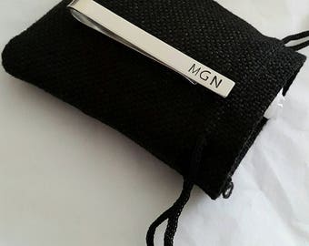 Personalised tie pin, custom tie clip, groomsmen gift, usher gift, tie bar, hand stamped tie pin, wedding gift, graduation gift