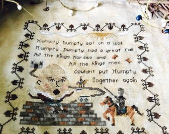Nursery Rhymes - Humpty Dumpty Cross Stitch Pattern