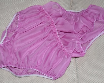 SSXC E - Soft sheer pink panties inside panties, no frills for unobtrusive everyday wear, Sissy Lingerie