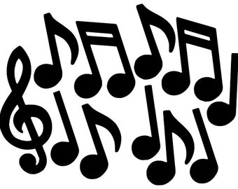 Music Notes vector - Stave Vector - Digital Download File - Cutting File - Dxf Dwg Svg - suitable for Silhouette