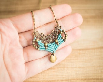 Bohemian necklace, macrame necklace, micro macrame necklace, boho necklace, elven necklace, elven macrame necklace, elven bohemian necklace