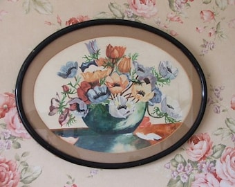 Pretty Floral 1930's Watercolour Painting