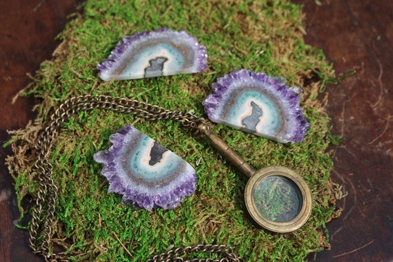 Amethyst Stalactite, Medium Stalactite Slice, Crystal Flower, Amethyst Slice, Raw Amethyst, Druzy Stalactite, Spirt Quartz, DIY, Boho
