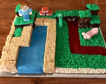 Minecraft cake topper set