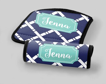 Personalized Luggage Wrap - Navy Bamboo Cross - Luggage Accessories Travel Accessories Gifts for Her Monogrammed Gifts Personalized Gifts