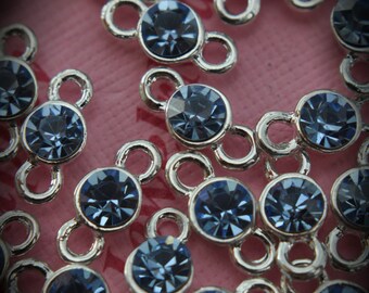 Light Sapphire Genuine Sterling Silver Plated Swarovski Crystal Connectors Link T700