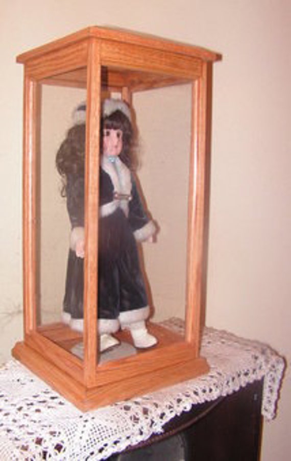 Doll Display Case made of oak hardwood