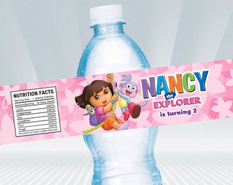 Dora The Explorer Water Bottle Label