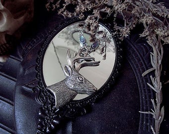 Stag Pendant, Labradorite Deer Pendant, Winter Pendant, Forest Pendant, Spirit Animal Pendant