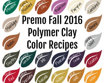 Premo brand Polymer Clay Color Recipe Ebook for Fall Winter 2016