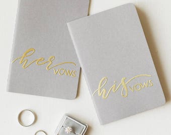 Wedding Vows, Vows Book, Gold Vow Books, Set of Vow Books, Wedding Vow Book, Custom vow books, Personalized Vow Books, Moleskine Vow Book