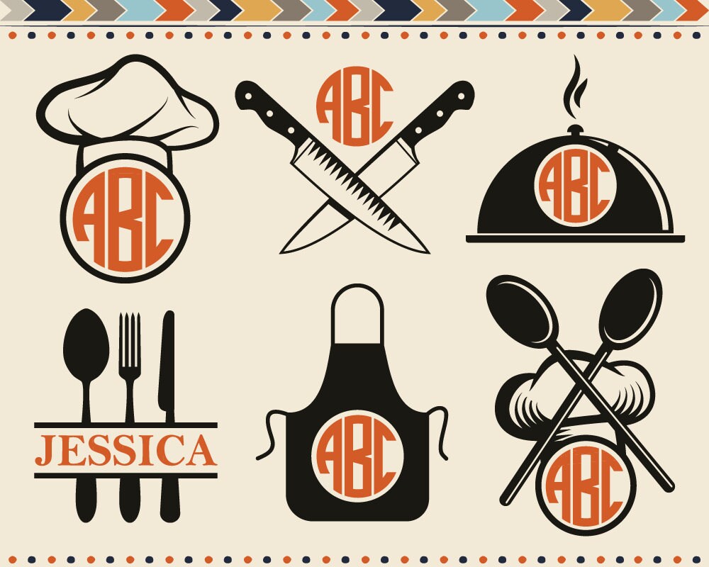 Download Kitchen Svg Kitchen Utensils SVG Kitchen Monogram Frames Svg