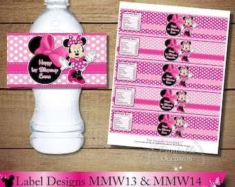 minnie mouse labels etsy