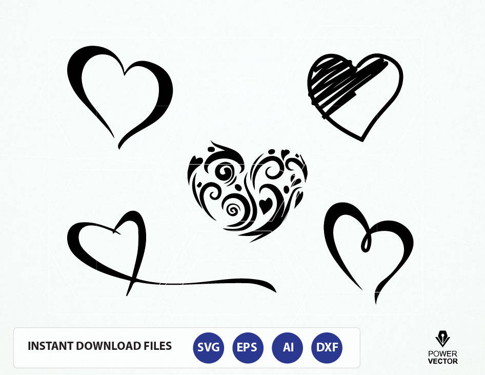 Download Hearts Cut File. Heart Svg File. Heart Png File. Love Heart