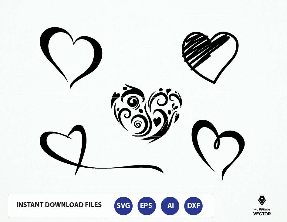 Hearts Cut File. Heart Svg File. Heart Png File. Love Heart