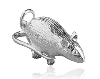Rat Charm .925 Sterling Silver CMANRT01 Bracelet Pendant Rodent