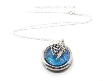 Cremation jewellery, locket on a 20 inch sterling silver chain