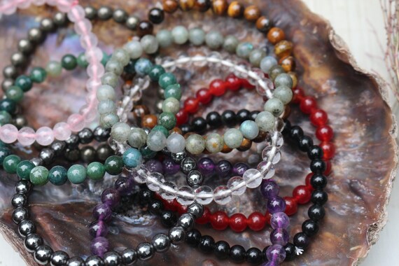 Crystal Chakra Bracelets, Various Stones, Rose Quartz Bracelet, Amethyst Bead Bracelet, Crystal Healing Bracelet, Stacking Crystal Bracelet