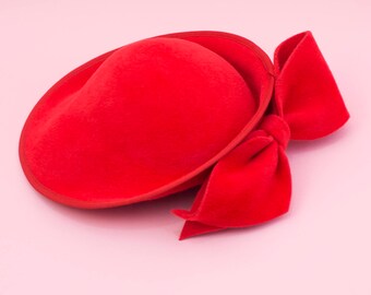 Felt Percher Bow Hat, For the Races, Mother of the Bride - Katie