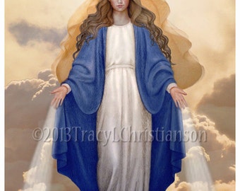 Our Lady of Grace Catholic Art Print, Blessed Virgin Mary #4033