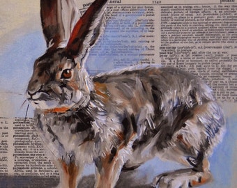 Well Defined giclee of a desert cottontail rabbit