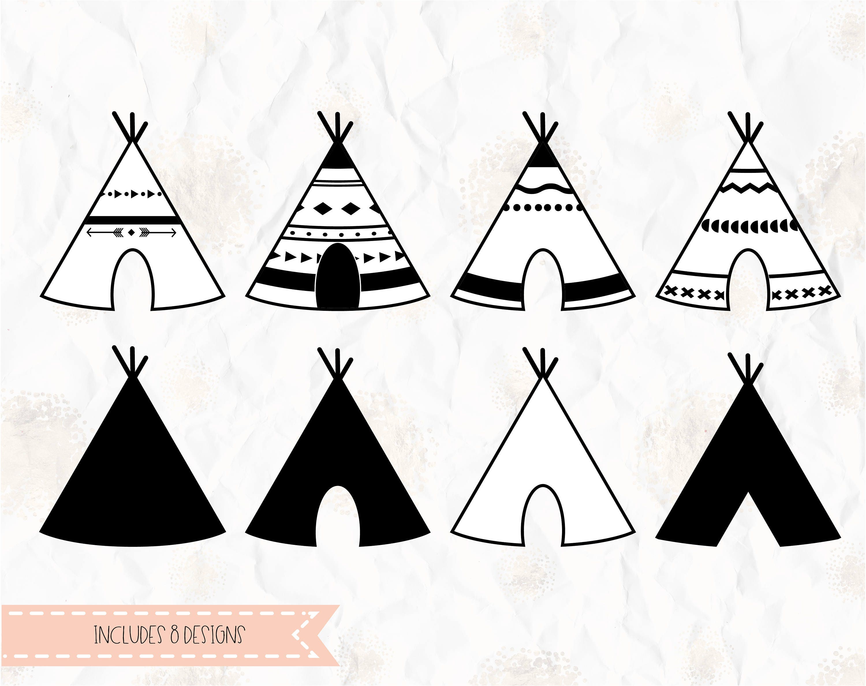 Download Teepee tent tribal SVG layered PNG DXF Pdf for cricut