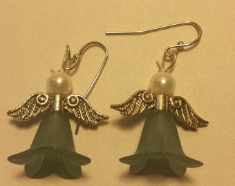Dusty Teal Fairy Earrings