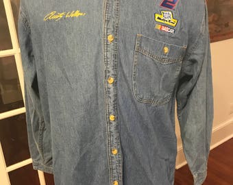 NASCAR Rusty Wallace Denim Long Sleeve Dress Shirt