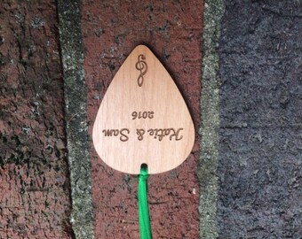 Wooden Guitar Pick Ornament