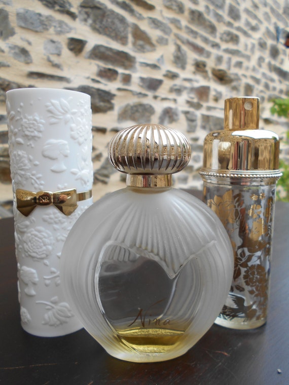 Vintage x 3 bouteilles de collection  parfum  Nina Ricci vide
