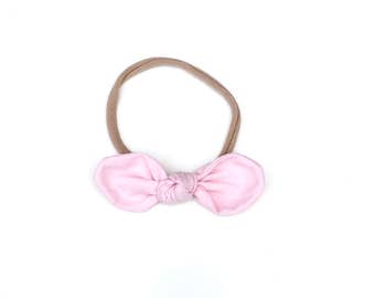 Pale Pink Bow Headband