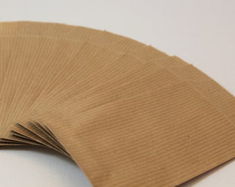 Lot de 50 pochettes cadeaux kraft 7 x 13,5 cm
