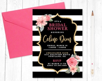 Spade Inspired Bridal Shower Invitation - Digital Download, Printing Options Available
