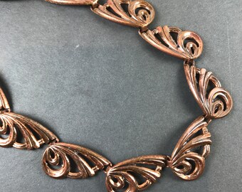 Vintage Renoir Copper Necklace Abstract