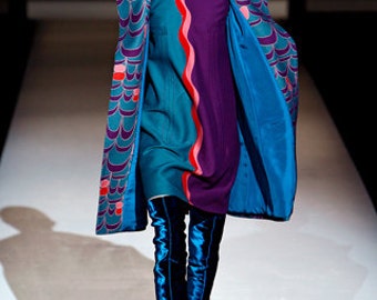 Alberta Ferretti multi-color sleeveless dress