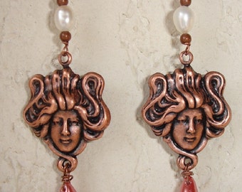 EARRINGS - Boucles d'oreilles cuivrées Lady Victorienne