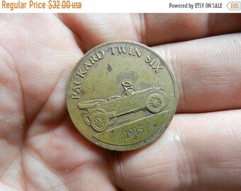 Spring Sale Vintage 1915 Packard Twin Six Coin Token Medal Part of Large Token Collection