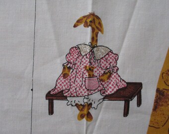 Giraffe Print Panel, Giraffe Fabric Panel, Ginger Giraffe Cut Sew and Stuff Plush, Panel For Giraffe Stuffed Animal,Quick and Easy Project