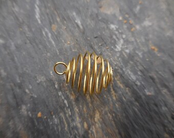 Metal Golden semi precious stone cage