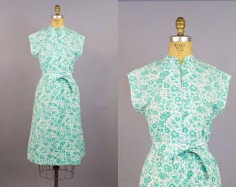 Green Acres Dress / Floral Dress / 60s Dress