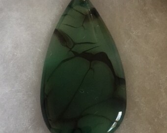 Green dragon vein agate pendant