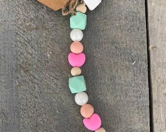 Pastel Silicone Teething Pacifier Clip